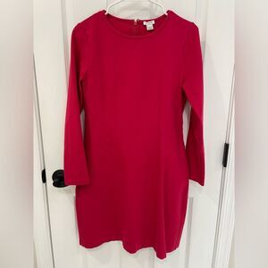 J. Crew Long Sleeve Crew Neck Hot Pink Barbiecore Stretch Sheath Dress Size 8